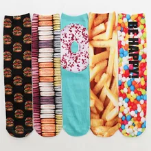 Милые женские длинные носки с 3D принтом, модные забавные женские носки 30 см