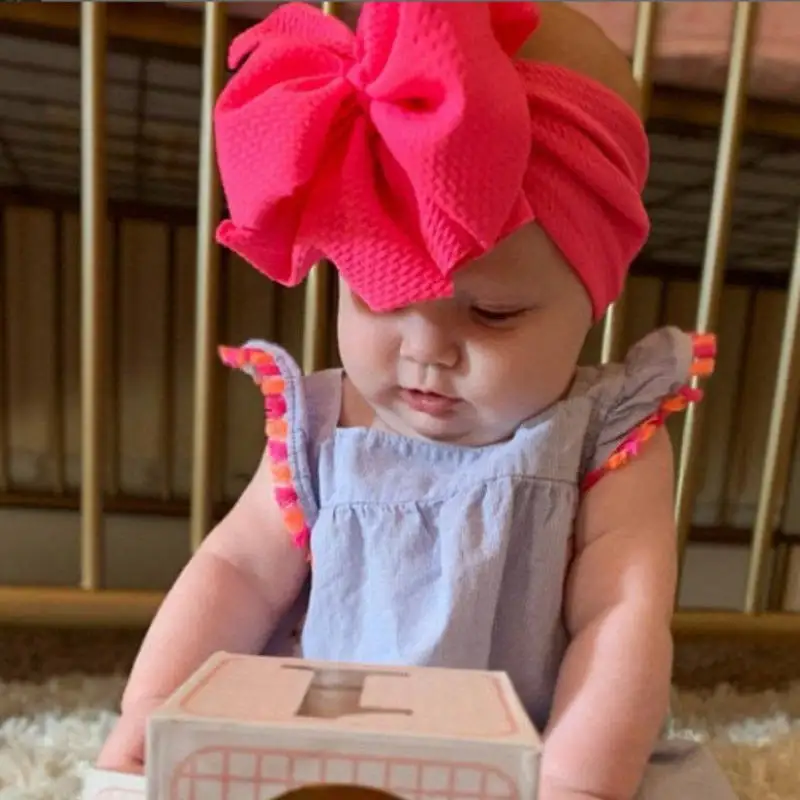 2020 Baby Headbands Solid Color Two Bowknot Newborn Hairbands New Fashion Big Bow Infant Girls Festival Party Hair Accessories | Детская