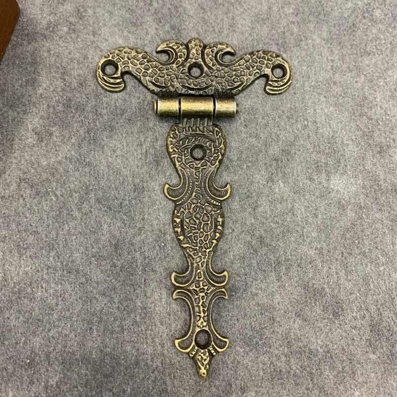 2pcs Cabinet Door Butt Hinges Vintage Brass Plated Large Hinge Big Decorative Jewelry Wooden Box Furniture Fittings 113*69mm |