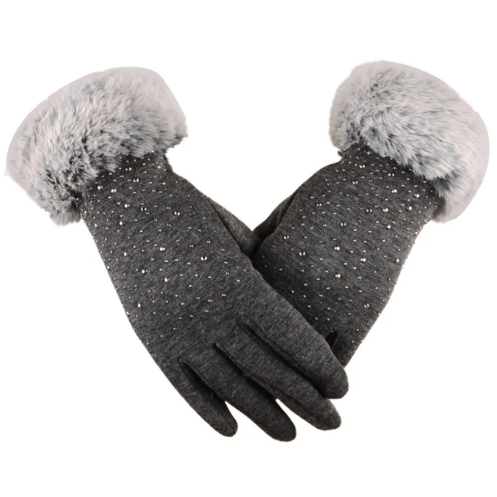 

Women's Screen Gloves Warm Lined Thick Touch Warmer Winter Gloves Non-inverted Velvet for Outdoor Casual Wear