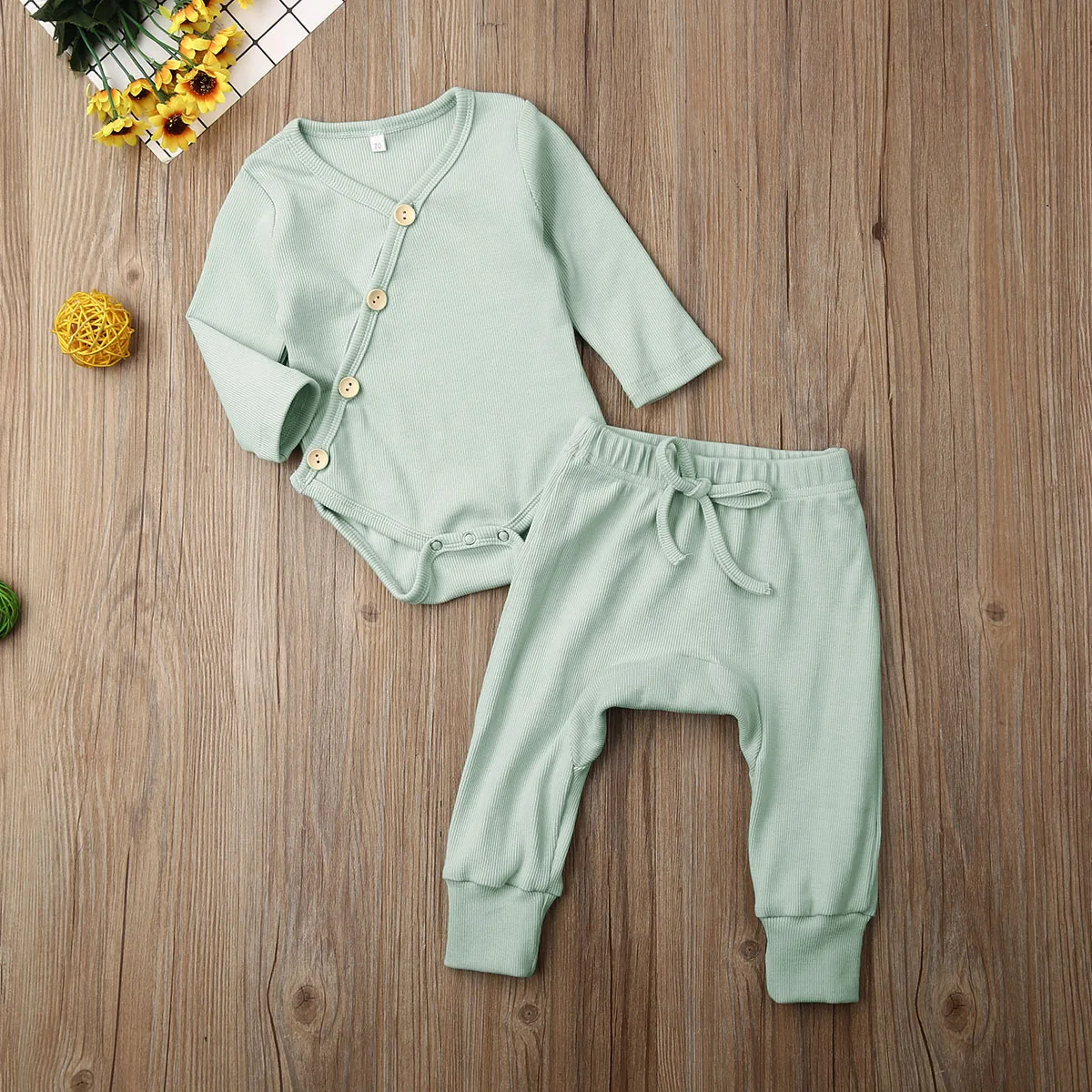 Emmababy комплекты одежды из 2 предметов для маленьких мальчиков и девочек однотонный комбинезон, комбинезон, футболка Топы, штаны, спортивный костюм