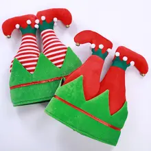 Забавная Рождественская шляпа Санта-Клауса эльфа, полосатые штаны, шапка для рождественской вечеринки, карнавальный костюм Y1AC