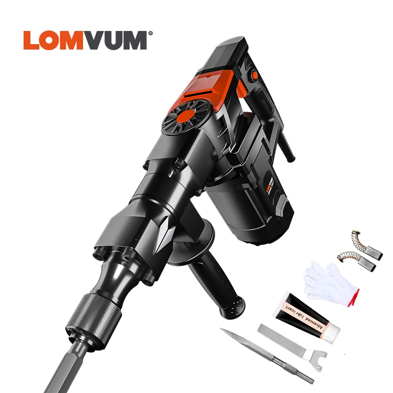 LOMVUM 220 В отбойный молоток Indurstial с BMC аксессуары Ударная дрель электрическая дрель