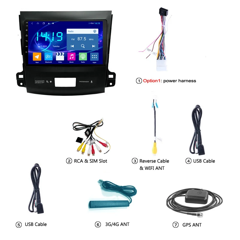 Android 9 4G + 64G ips экран дюймов Автомобильный gps Радио навигатор для Mitsubishi Outlander 2006 2007
