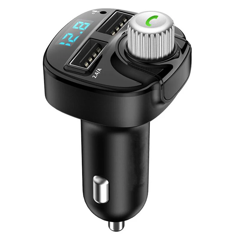 black Автомобильное зарядное устройство Bluetooth приемник автомобильный Bluetooth плеер Музыка Bluetooth аудио приемник Автомобильная Музыка MP3 плеер двойной USB для автомобиля - Название цвета: black