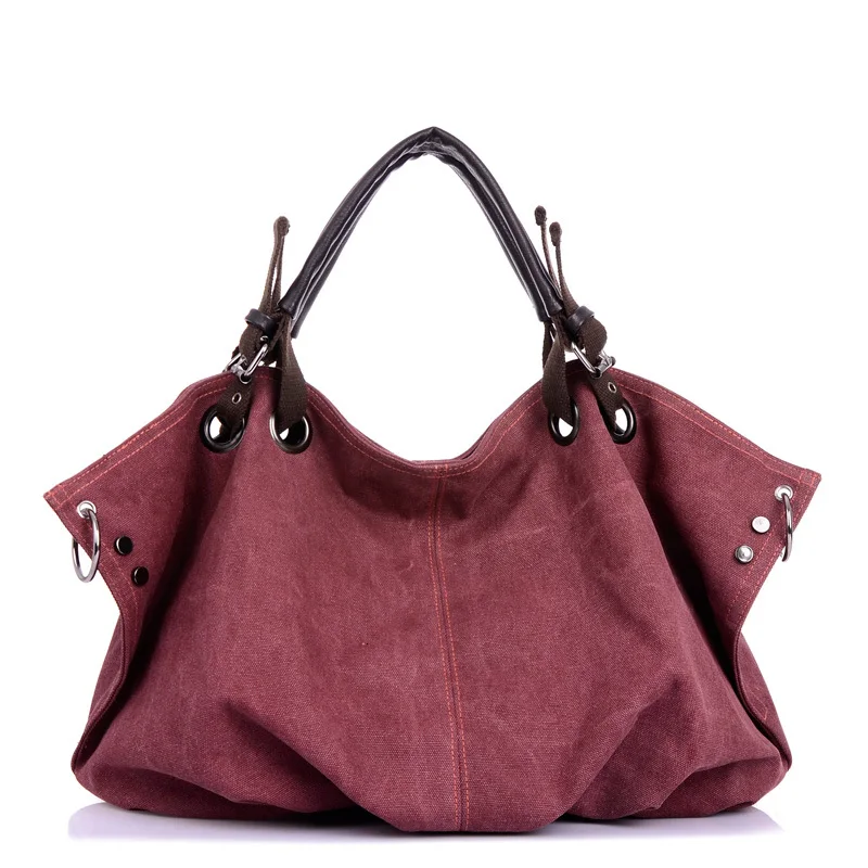Women Canvas Messenger Bags Female Crossbody Bags Solid Shoulder Bag Fashion Casual Designer Female Handbag Large Capacity Tote - Цвет: Purple
