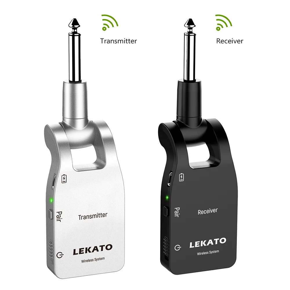 LEKATO Wireless Guitar System 2.4GHz Transmitter Receiver 100 Feet