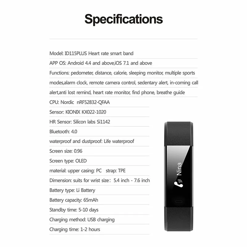Смарт-Браслет спортивный пульсометр смарт-браслет IP67 Водонепроницаемый фитнес-трекер умный Браслет Смарт-часы для IOS Android Bluetooth