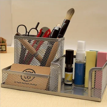 

Metal Mesh Desk Supply Organizer Office Supply Caddy Pen Holder Pencil Cup Desktop Storage Organizer (2)
