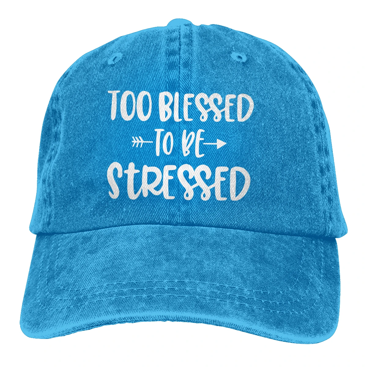 Слишком с принтом «Blessed To Be подчеркивает Casquette черного цвета в стиле унисекс для мужчин и женщин из джинсовой ткани Strapback Бейсбол Кепки регулируемые клюшки для гольфа шляпа для папы