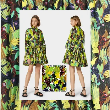 

Italian VE****e brand printed polyester silk fabric factory custom diy fashion dress DIY fabrics for dress cloth per meter