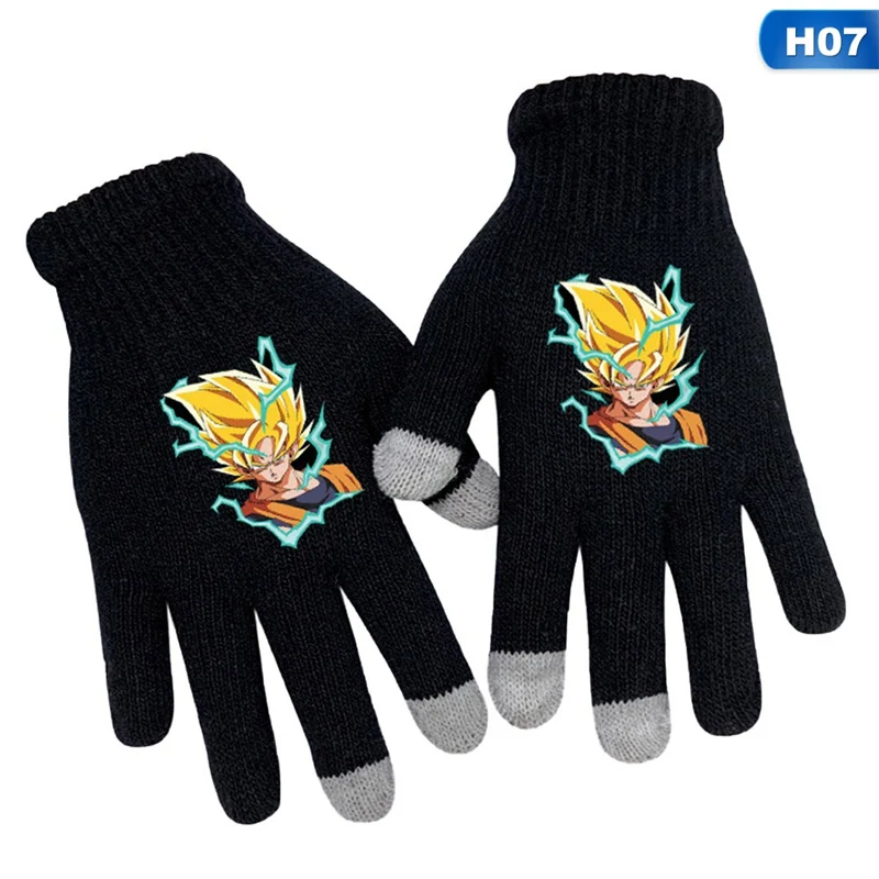 Мода Dragon Ball Z сенсорные перчатки Модель косплей Гоку Вегета Буу перчатки теплые зимние перчатки мультфильм подарок - Цвет: H07