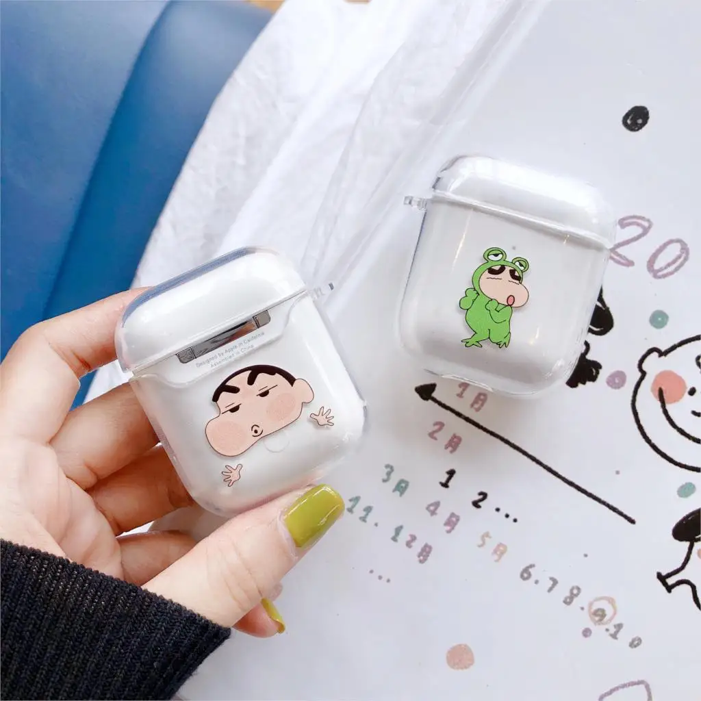 Мультяшный чехол Crayon Shin-chan для Apple Airpods, беспроводной bluetooth-наушник, мягкий прозрачный чехол для наушников Airpods