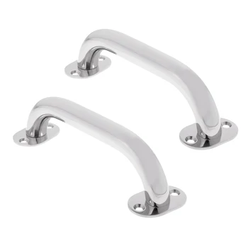 

2 Pieces Marine Grade Stainless Steel Boat Round Handrail 9 Inch Grab Handle