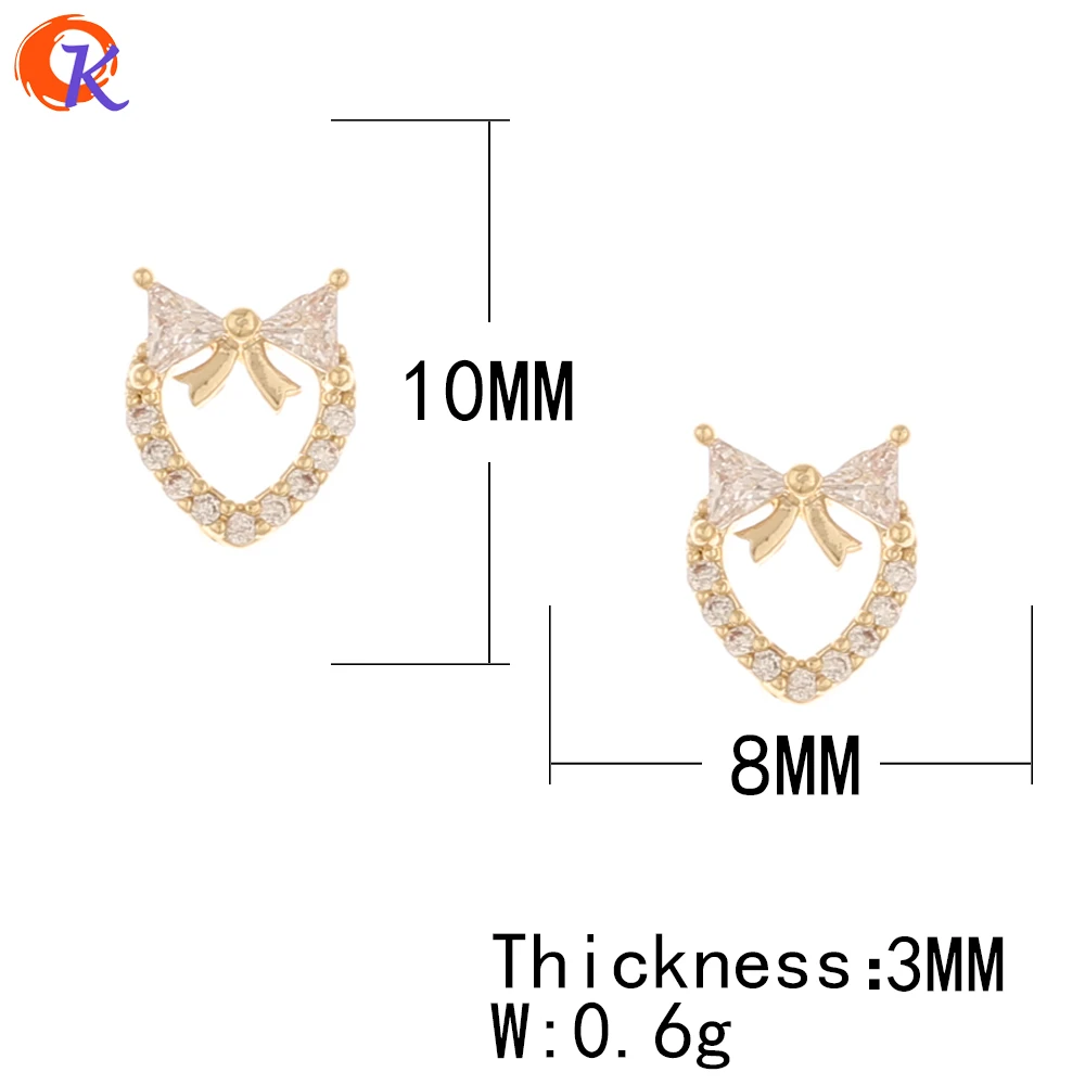 Cordial Design 50Pcs Jewelry Accessories/DIY Making/Genuine Gold Plating/Cubic Zirconia Charms/Hand Made/Fingernail Findings - cordial