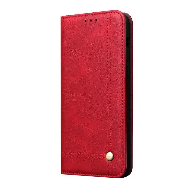 Чехол для мобильного телефона, сумки для Iphone 11 Pro Max Crazy Horse, кожаный чехол для Iphone 11 Pro Max, 6,5 дюймов, задняя крышка - Цвет: Красный