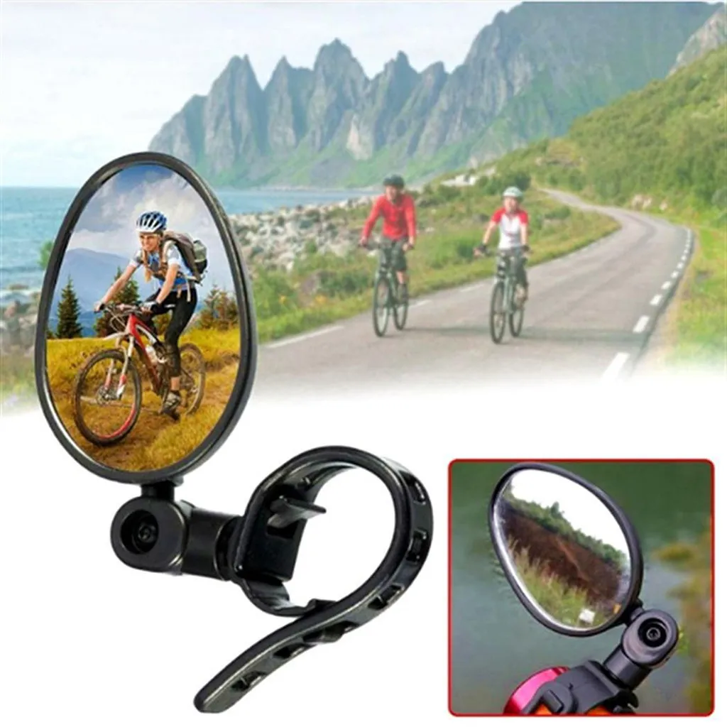 2Pcs Bicycle Mirrors Safty Adjustable Handlebar Rear View Mirror For Road Oval Shape Mirror Repalcements Bike Accessorices