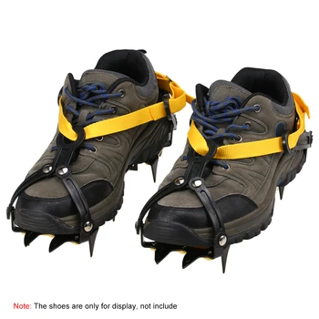 

10 Spikes Snow Crampons Stainless Steel Crampons with Strap Skidproof Ice Snow Gripper Outdoor Mountaineering Hiking Shoe Cover