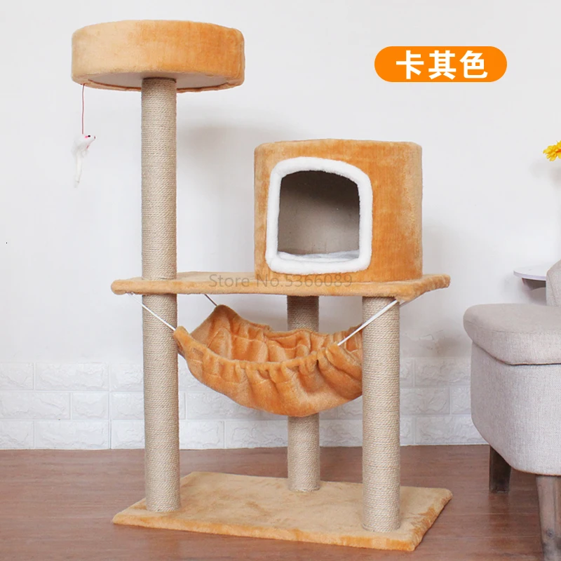 Рамка для кошки, лазания, полка для кошки, кошачий наполнитель, лето, четыре сезона, универсальная кошка, дерево, один домик для кошки, маленький с гнездом, поручень - Цвет: Серый