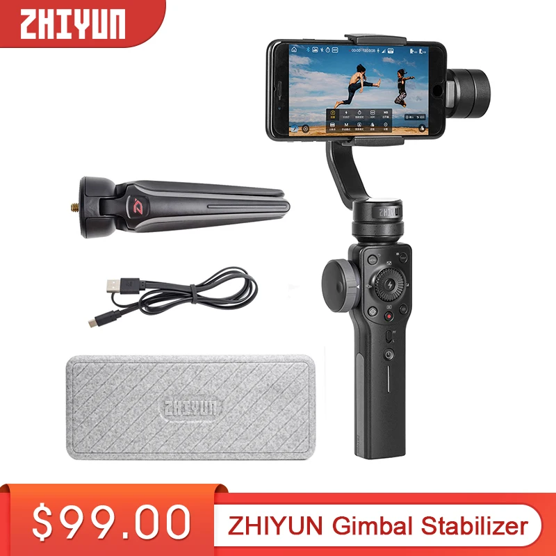 3 осевой Ручной Стабилизатор ZHIYUN Smooth 4 портативный стабилизатор Крепление камеры