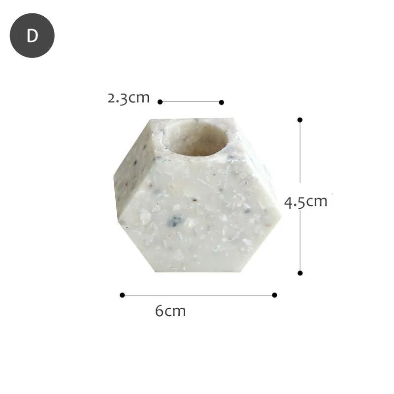 Терраццо подсвечник подставка камень подсвечник светильник орнамент свадебный реквизит Свеча светильник ужин вечерние праздничные Таблица декора дома - Цвет: D