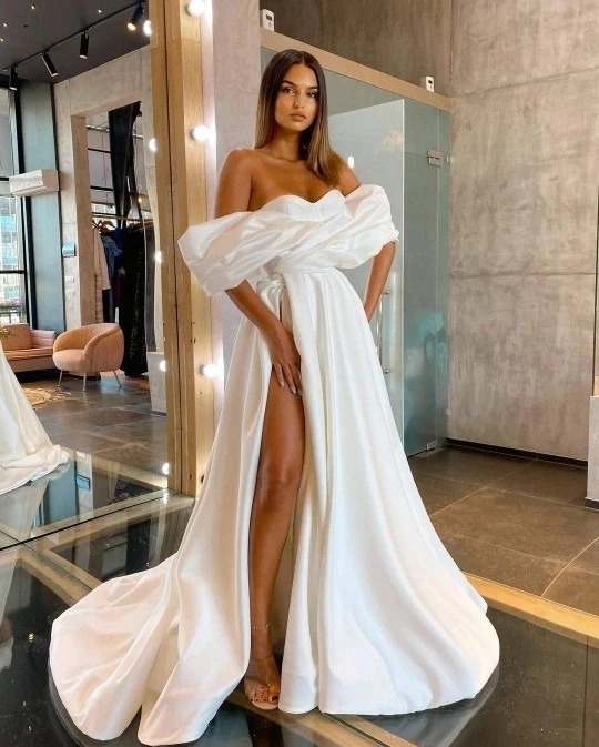 LORIE Arabic Prom Party Dresses High Split Robe De Soiree Royal Blue Evening Gowns Long 2021 Off Shoulder Celebrity Dress