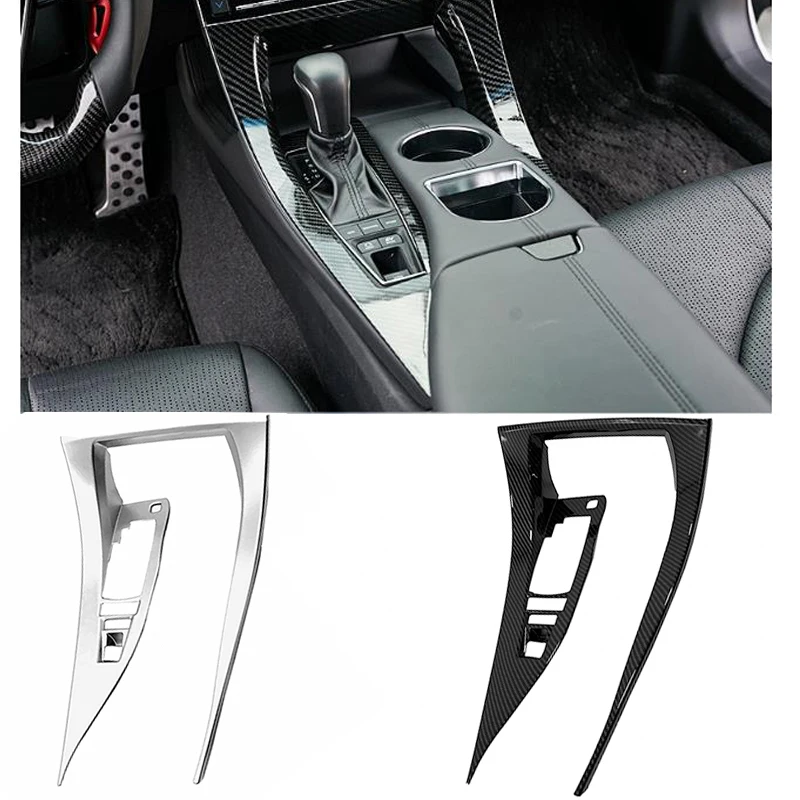 

For Toyota Avalon 2019 2020 Car Interior Central Control Shift Cover Decorative Frame Shape Accessories ABS Carbon Fiber 1PCS