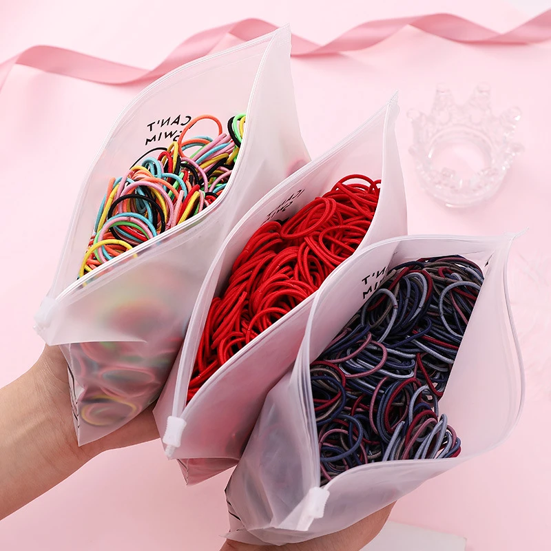 

100pcs/Set Bag Packed Girls Cute Colorful Elastic Hair Bands Gum For Ponytail Holder Scrunchie Headband Fashion Hair Accessories