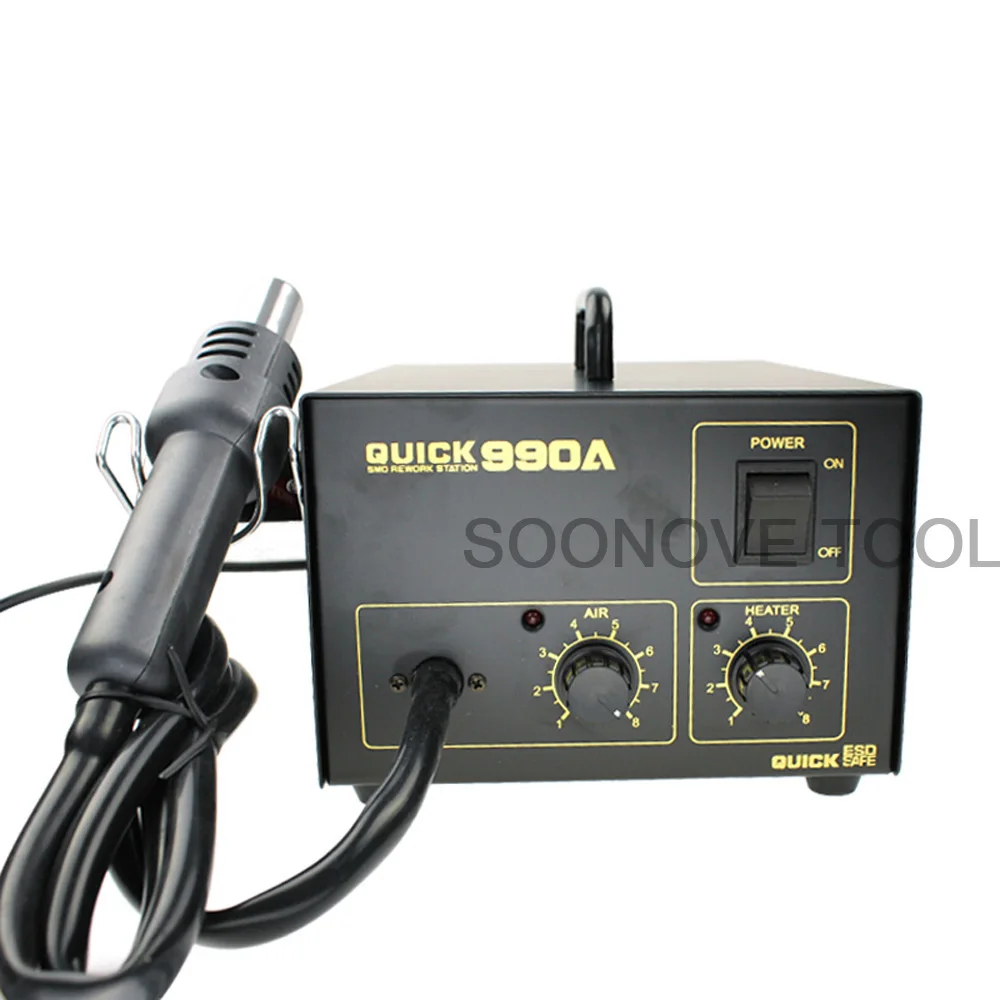 QUICK 990A 270 Вт Антистатическая SMD паяльная станция горячего воздуха паяльная станция Регулируемая температура Тепловая пушка паяльная станция