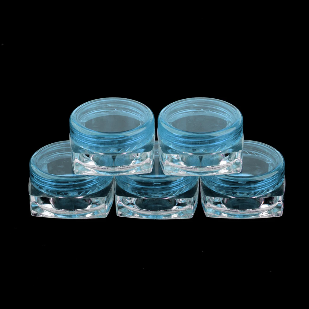 50 Pieces Square Pot Jars Plastic Cosmetic Containers Set with Lid for Liquid Creams Sample, 5 Gram, Travel Accessories