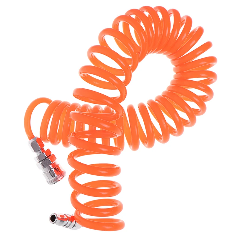 

8mm x 5mm Flexible PU Recoil Hose Spring Tube 6M Pipe Parts for Air Compressor LB88