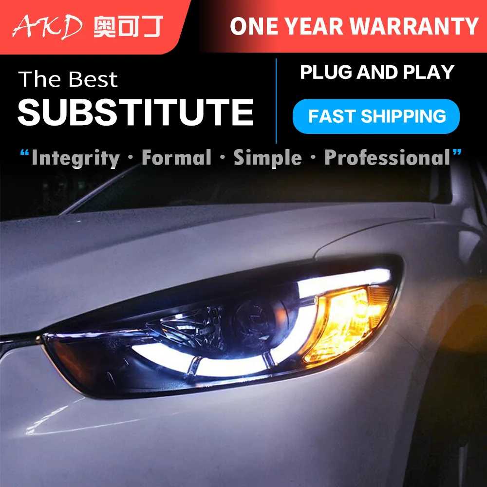 

AKD тюнинг автомобильных фар для Mazda CX-5 CX5 2013-2016 светодиодные фары DRL ходовые огни Bi-Xenon Beam Противотуманные фары с ангельскими глазками