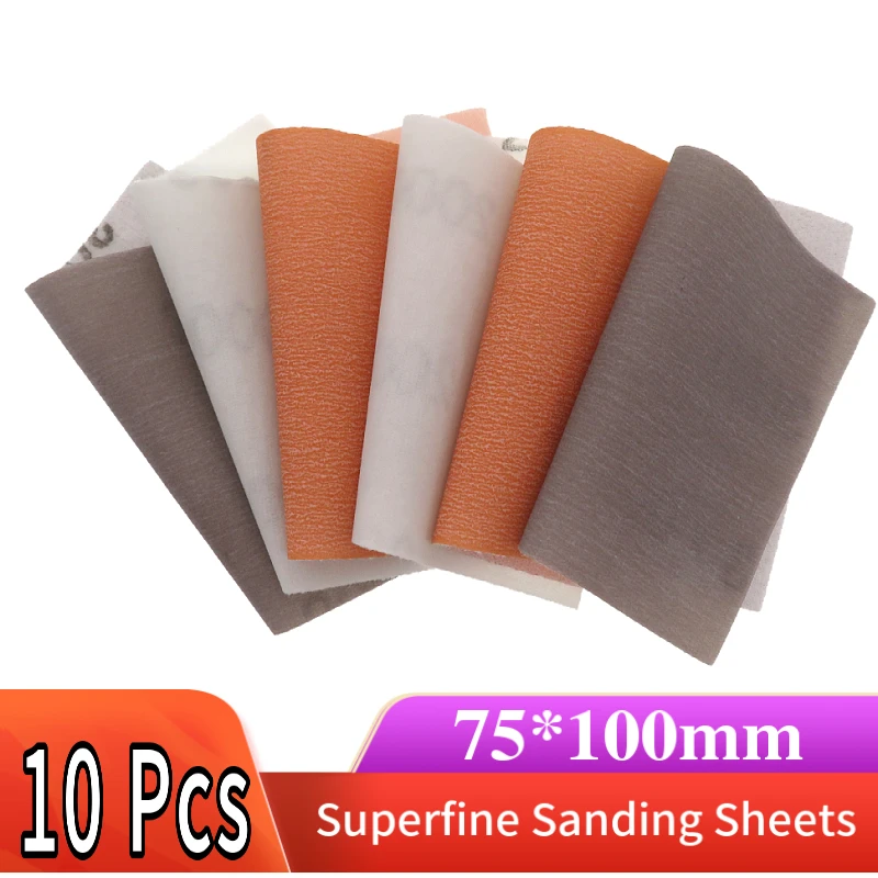 10pcs Hook Loop Superfine Sanding Disc 75*100mm Waterproof Sandpaper