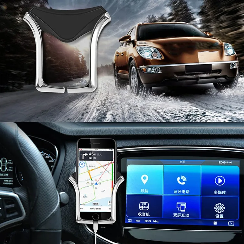 Универсальный Air Vent Автомобильный держатель для мобильного телефона Подставка для samsung S10 Plus huawei P20 Pro Телефон серебристый/серый/черный