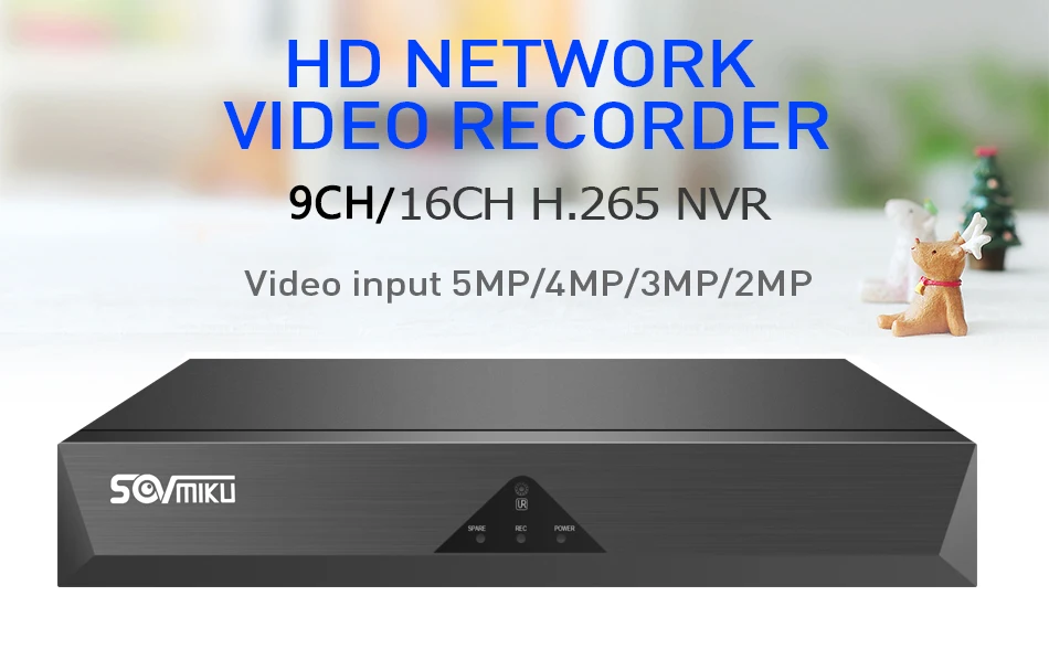 Gravador de Vídeo P2p para o Sistema de Segurança da Câmera Saída Cctv Nvr - 4mp 3mp 2mp H.265 Rede Onvif ip 9ch 16ch Max 5mp 3 gravador de vídeo onvif p2p para o