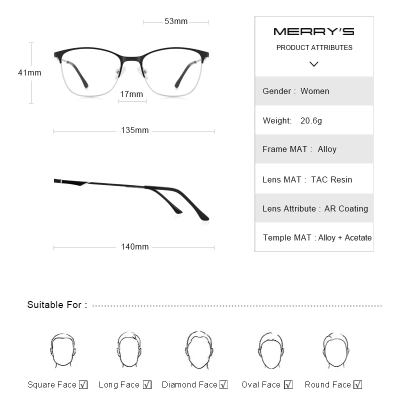 MERRYS дизайнерские женские оптические очки, очки по рецепту, оправа, модные трендовые очки кошачий глаз, очки для близорукости S2005