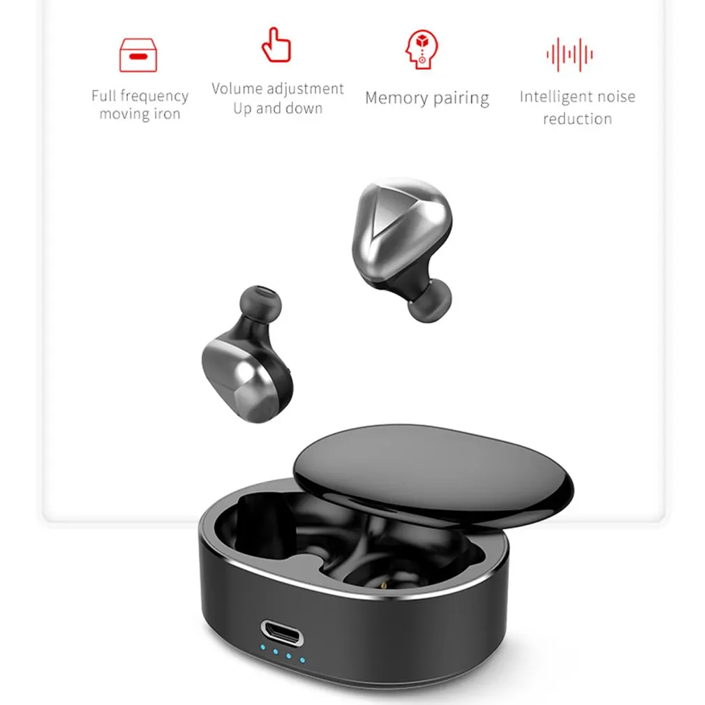 New T50 Low Power Wireless Compact Tws5.0 Touch Double Call Wireless Headset Rotating Charge Box Headset