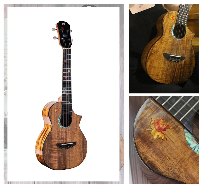 

MrMai Ukulele MT-60 Tenor Solid Koawood Handcraft 4 Strings guitar Gloss Finish With Hardcase