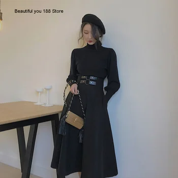 

Harajuku autumn Women's and winter dark dress style dress French dark winter