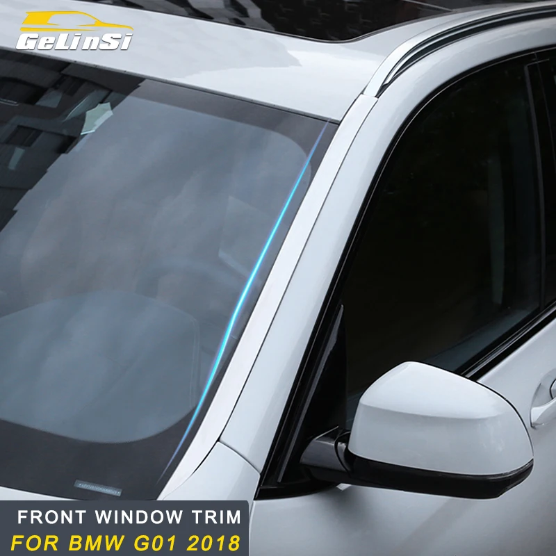 

Gelinsi for 2018 2019 BMW X3 G01 Car Front Window Windowshield Trim Car Body Cover Frame Sticker Exterior Accessories
