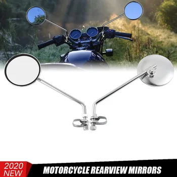 

Chrome Motorcycle 7/8" 22mm Handlebar Round Rearview Mirrors for Bicycle Motorcycle