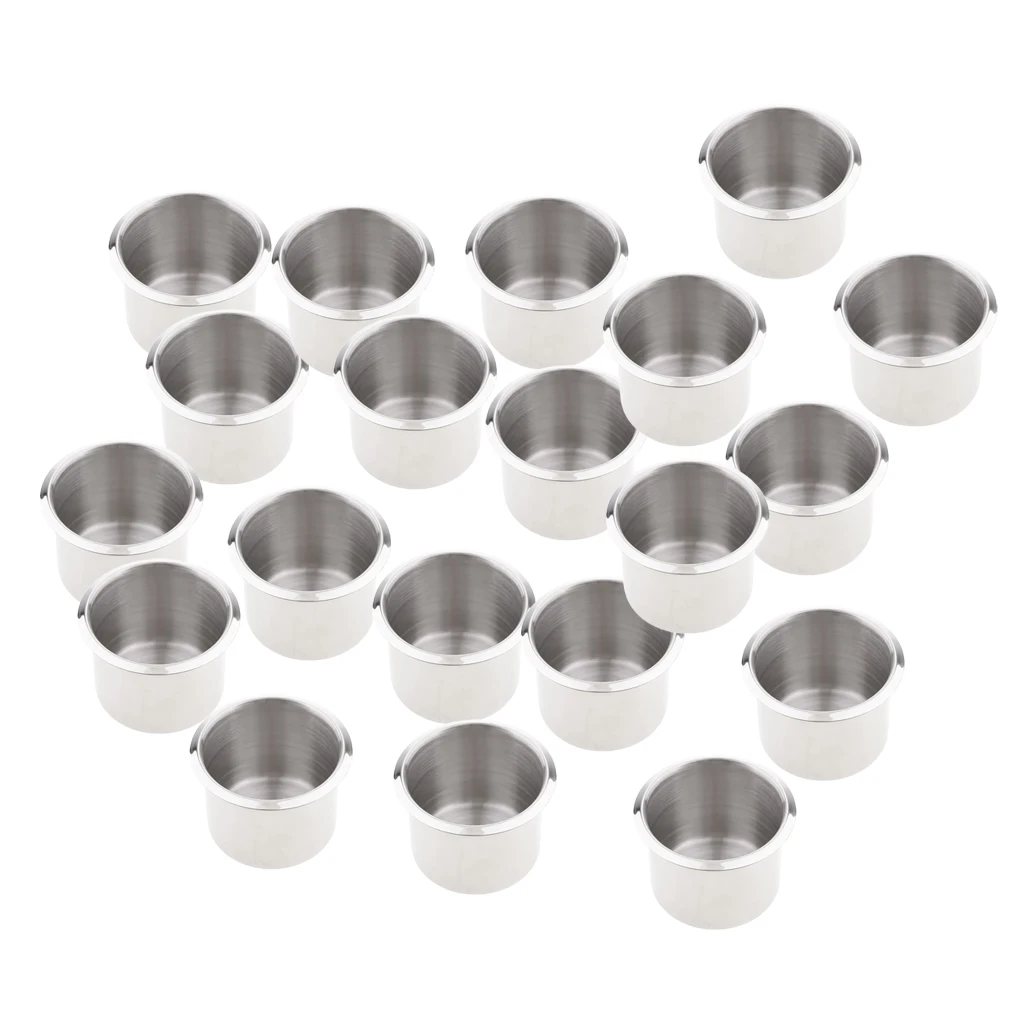 20PIECE 68mm Stainless Steel Recessed Cup Drink Holder for Marine Boat RV Camper 20PIECE 68mm Stainless Steel Recessed Cup Drink Holder for Marine Boat RV Camper