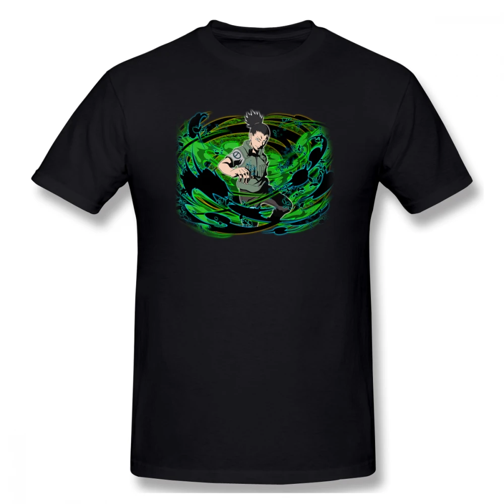 

100% cotton Naruto Blazing Shikamaru print casual mens o-neck t shirts fashion Men's Basic Short Sleeve T-Shirt