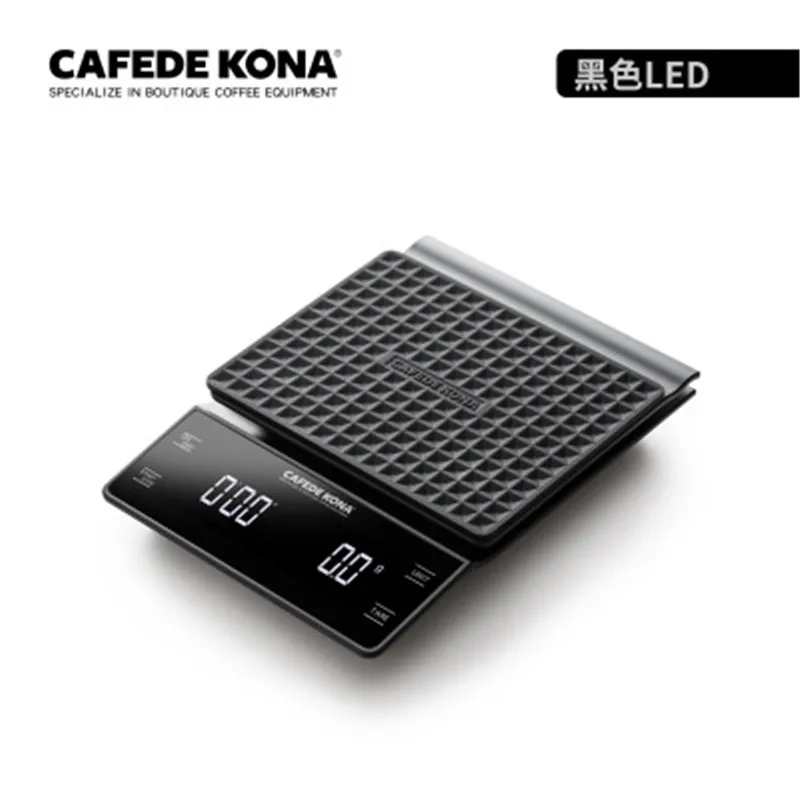 Цифровые кофейные весы CAFEDE KONA с таймером водонепроницаемые 3 кг/0 1 г электронные