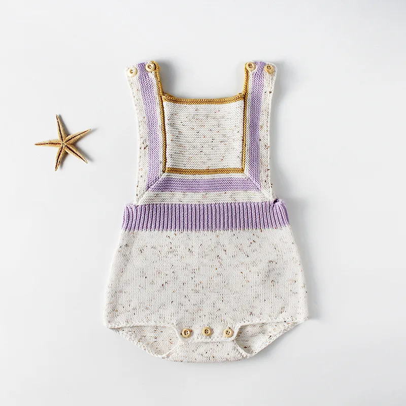 Bunvel 0-2year детский комбинезон, костюм, одежда для малышей, Детский костюм для новорожденных для мальчиков и девочек, Вязаный комбинезон в стиле пэчворк с геометрическим рисунком на каждый день одежда с узором