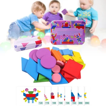 

Shape Puzzle Children Kids Educational Toy Wooden Pattern Animals Jigsaw Puzzle Sorting and Stacking Games Hot Sales
