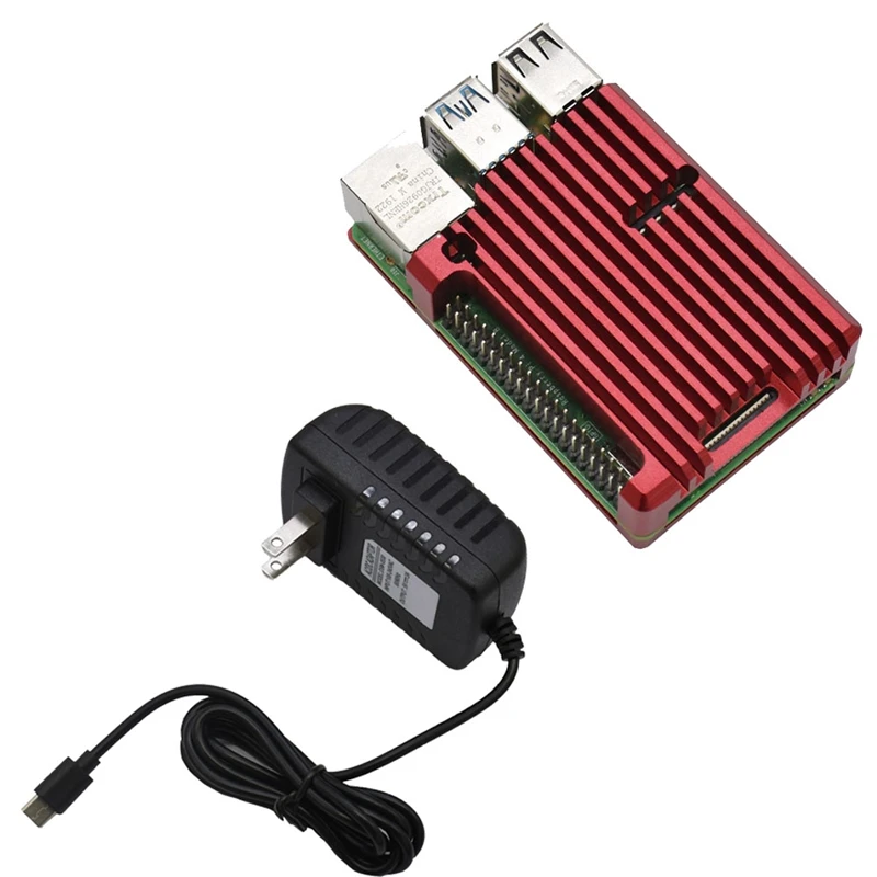 for Raspberry Pi 4B 2G RAM DIY Kit Support 2.4 / 5.0 GHz WIFI Bluetooth 5.0 with Aluminum CNC Alloy Protective Red Case 5V 3A Po