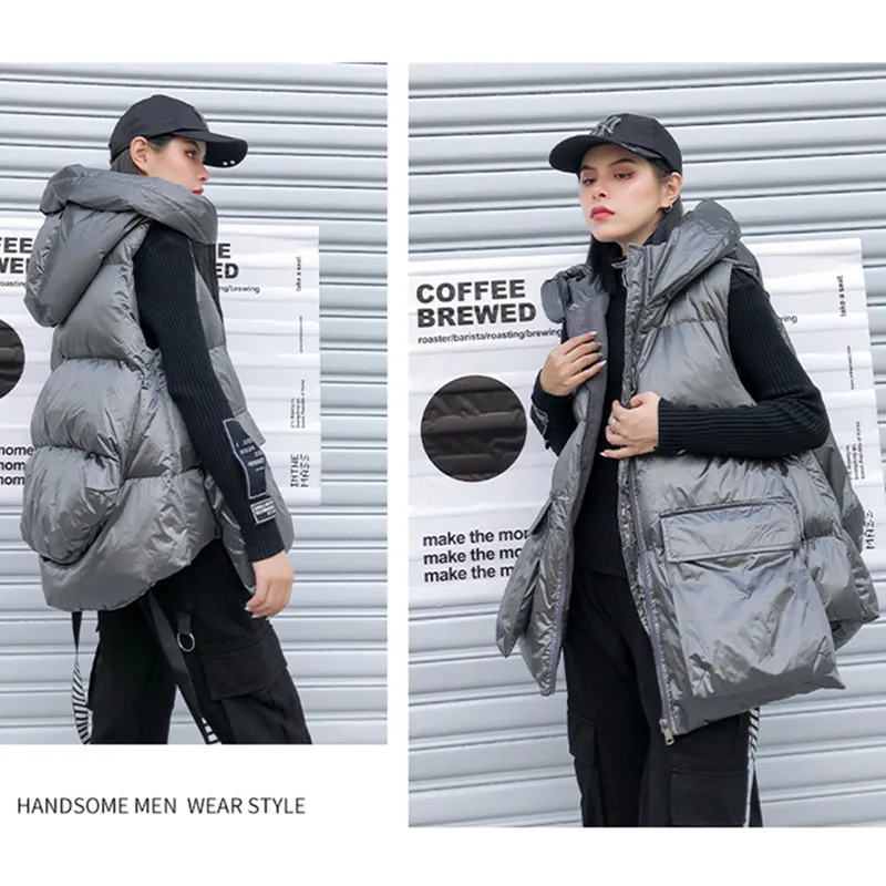 Высококачественный Женский стеганый жилет свободная хлопковая одежда большого