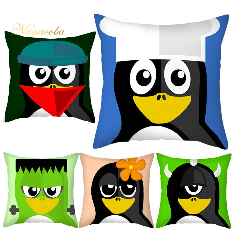 Стильная футболка с изображением персонажей видеоигр подушка в виде пингвина