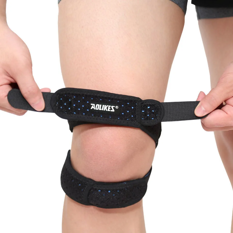 1PCS Sports Kneepad Double Patellar Knee Brace Support Strap Brace Pad Protector Open Knee Wrap Strap Band Knee Protector